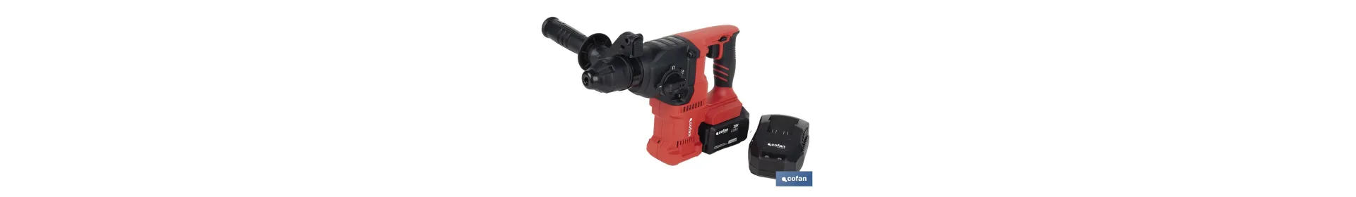 Martillo perforador SDS Plus sin escobillas multifunción | Taladra, percute y cincela | Incluye: maletín con accesorios, portab
