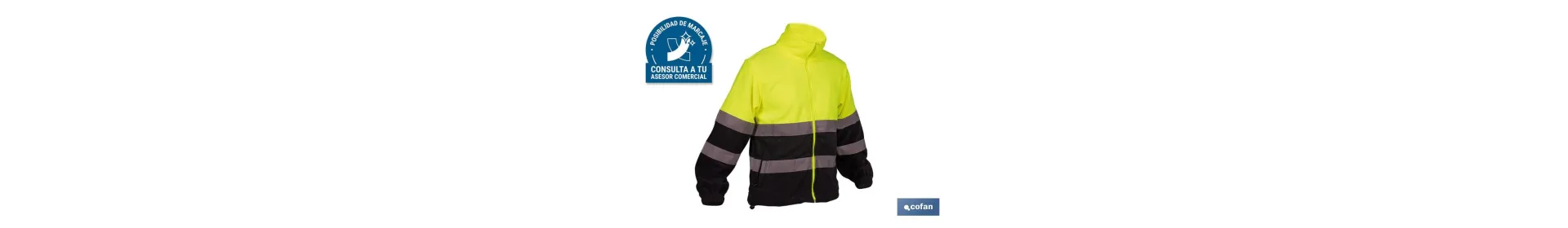 Forro polar de alta visibilidad con cierre de cremallera | Color: amarillo y azul | Disponible desde la talla S hasta la XXXL