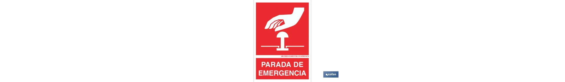 Parada de emergencia Pictograma + Texto