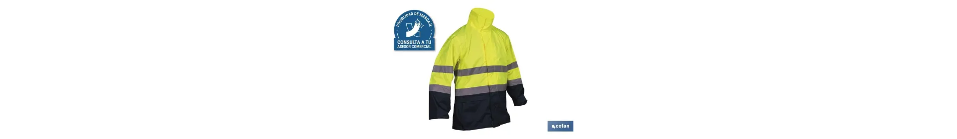 Chaqueta de Lluvia de Alta Visibilidad con Cierre de Cremallera |
