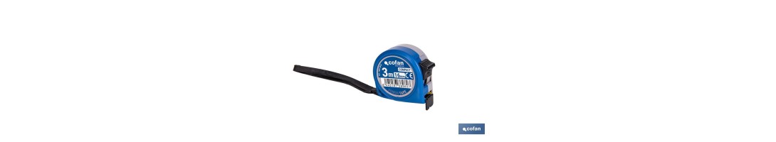 Flexómetro estándar | Carcasa resistente de ABS | Botón de bloqueo | Gancho no magnético | Funda antichoque | Disponible con ci