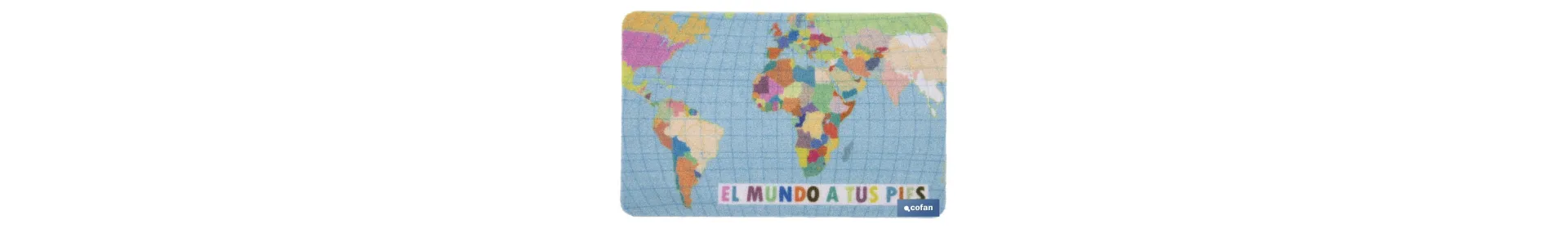 Felpudo entrada El mundo a tus pies | Adecuado para interior y exterior | Material resistente | Base antideslizante | Diseño co