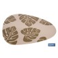 Bajoplato triangular con estampado de hojas | Pack de 6 salvamanteles individuales | Color: marrón | Material: PVC | Medidas: 4