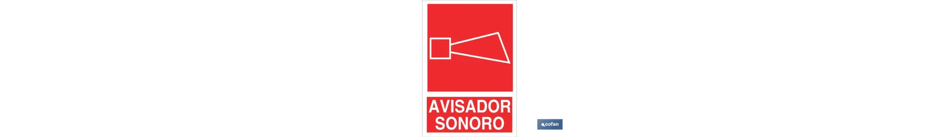 Señal Avisador sonoro Pictograma + Texto