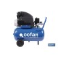 Compresor de aire de pistón coaxial | Motor de 2 HP | Compresor monofásico 230 V | Presión máxima: 8 bares | Depósito de 24 lit