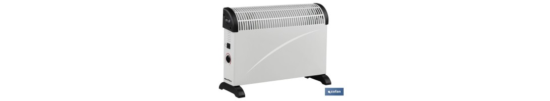 Convector radiante | Potencia: 2000 W | Termostato regulable | Seguridad antivuelco | Ideal para estancias medianas