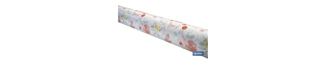 Hule con diseño moderno de flores | Materiales: PVC y polipropileno | Fácil de limpiar | Disponible en diferentes medidas