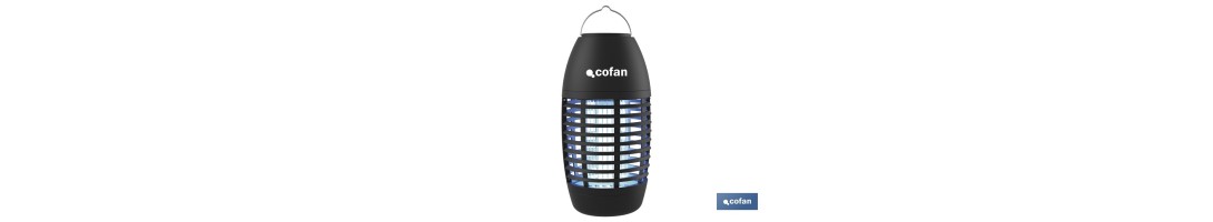 Lámpara LED antiinsectos recargable por USB | Interior y exterior | Cobertura 80 m² | Resistente al agua IPX4 | Luz UV de alta