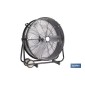 Ventilador industrial de suelo con 3 velocidades | Potencia: 250 W | Color: negro | Ángulo ajustable | Con ruedas y asa metálic
