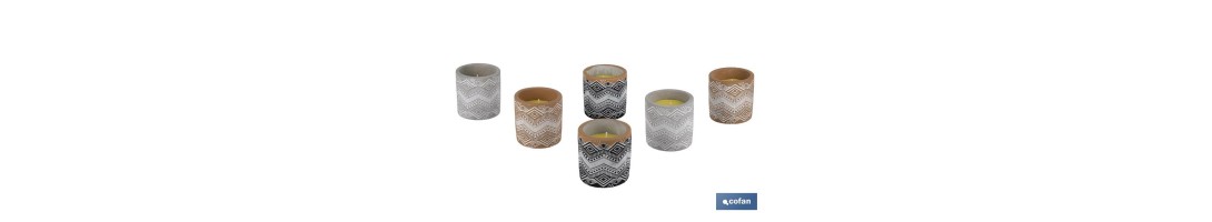 Velas Aromáticas de Citronela con aroma cítrico en recipiente decorativo | Duración de 35 horas