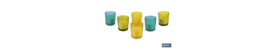 Velas Aromáticas de Citronela en Vasos de Colores | Protección Duradera durante 30 horas