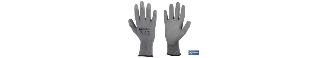 Guantes 100 % de poliéster | Impregnados para mayor seguridad | Flexibles | Protección y confort | Sin costuras