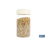 Bote de cocina de vidrio borosilicato | Tapa beige | Cierre a presión | Capacidad: 1 litro | Almacenaje de alimentos | Medidas:
